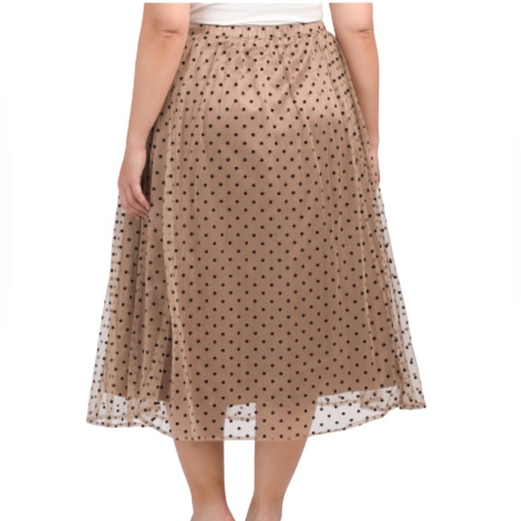 Anne Klein Polka Dot Mesh Skirt - Picture 2 of 3